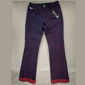 NEW! REVOLT Jeans Co Cuffed Straight Leg 13/14 Cotton Blend Mid Rise Purple
